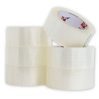 Clear Packing Tape - Standard Size 45mm x 90m, Secure Adhesion and Heavy Duty for Moving House and Packages - Pack of 24 Rolls