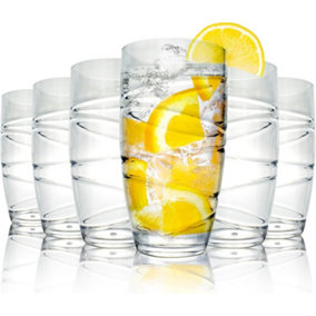 Clear Picnic Plastic Tumblers 6 Pack 550ml Reusable Acrylic Glasses for Indoor Outdoor and Everyday Use