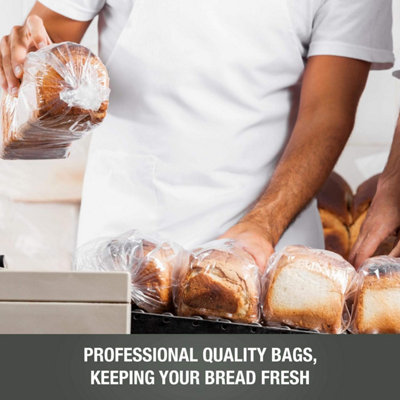 Clear Plastic Bread Bags 300 Pack for Homemade Bread Loaves Buns Baguettes Fresh Storage Reusable