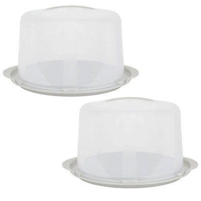 Clear Plastic Deep Cake Storage & Carry Container Complete With Lid ...