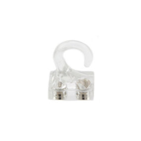 Clear Plastic Magnetic Hooks - 2kg Pull (26 x 19 x 38mm) (Pack of 1)