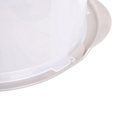 Clear Plastic Round Cake Box Storage Container With Lid & Carry Handles - 3