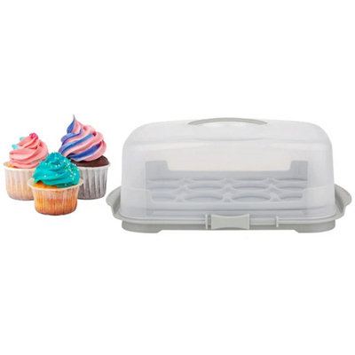 Clear Plastic Storage Containers With Handles & Lids For Cupcakes And Desserts