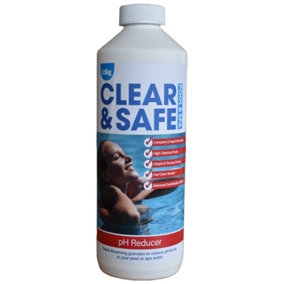 Clear & Safe 1.5kg pH Minus - Reduce pH water levels for Pool, Spas & Hot Tubs