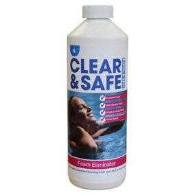 Clear & Safe 1 Litre Anti Foam Remover - Fix Foaming for Spas & Hot Tubs