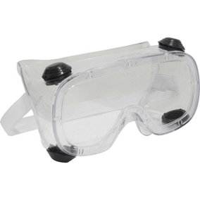 Clear Standard Goggles - Polycarbonate Safety Lens - Indirect Ventilation