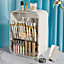 Clear Three Tier Simple Large Capacity Desktop Makeup Storage Box with Magnetic Doors