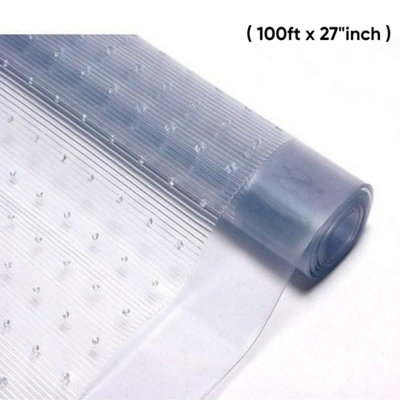 CLEAR VINYL CARPET PROTECTOR MAT HEAVY DUTY PVC PLASTIC ANTI-SLIP UV ...