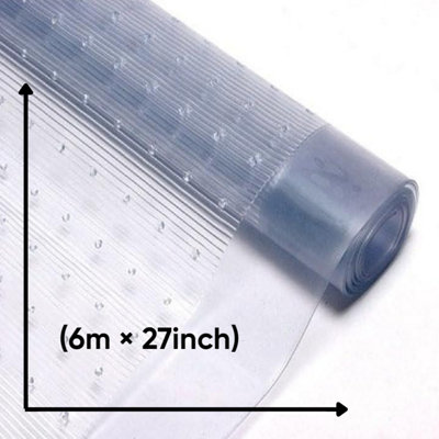 Clear Vinyl Carpet Protector Mat Heavy Duty PVC Plastic Anti-Slip UV Resistant Child Pet Friendly Home Office 6m x 0.68m