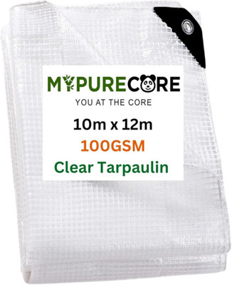 Clear Waterproof Tarpaulin Heavy Duty 100GSM Multi-Purpose Tarp UV Protection Dust
