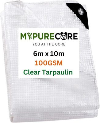 Clear Waterproof Tarpaulin Heavy Duty 100GSM Multi-Purpose Tarp -UV Protection Dust