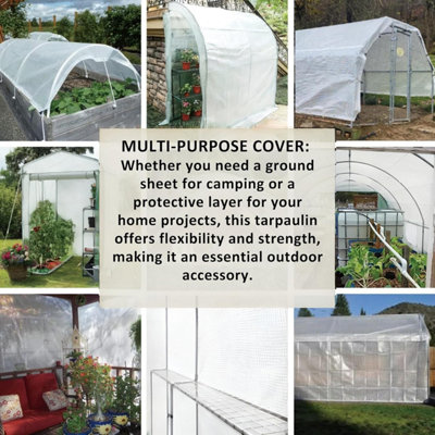 Clear Waterproof Tarpaulin Heavy Duty 100GSM Multi-Purpose Tarp -UV Protection Dust