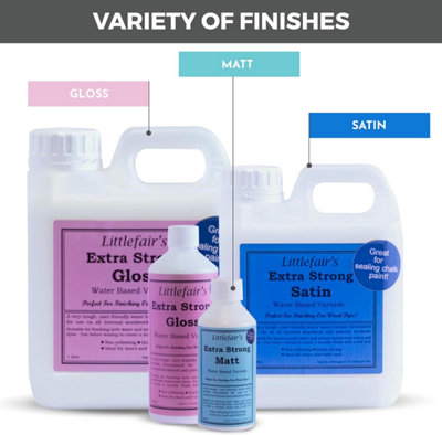 Clear Wood Varnish Extra Strong - Satin - 500ml - Littlefair's
