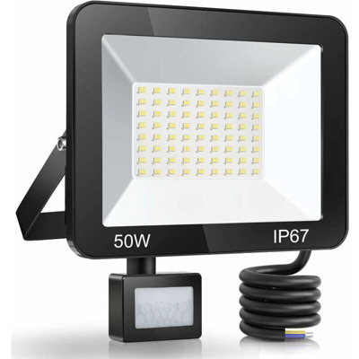 LED Flood Light Outdoor 2 Pack – GLORIOUS-LITE 50 W LED Work Light – 5000 LM Bright Outdoor Floodlights with Plug, 5000 K Daylight White, IP66 Waterproof Outdoor Lights for Backyard, Garage, Garden