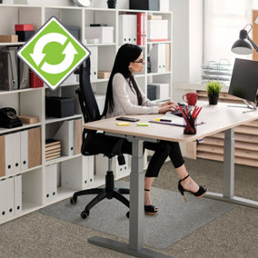Cleartex Enhanced Polymer Rectangular Chair mat for Standard Pile Carpets 9mm or less 120 x 150cm