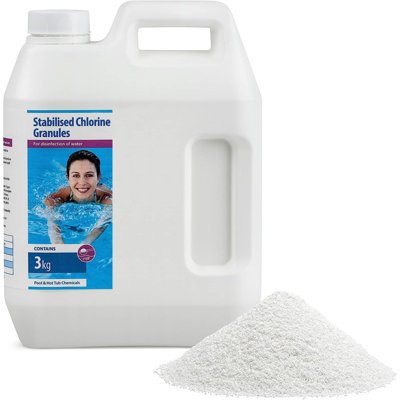 CLEARWATER 3KG CHEMICAL CHLORINE GRANULES SWIMMING POOL SPA HOT TUB FOR CLEANING