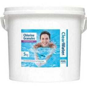 Clearwater 5kg Chlorine Granules Swimming Pool Spa Water Treatment Hot Tub