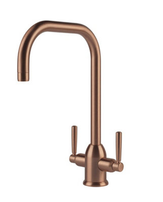 Clearwater Alzira U Spout Kitchen Tap Brushed Copper - CAMBC