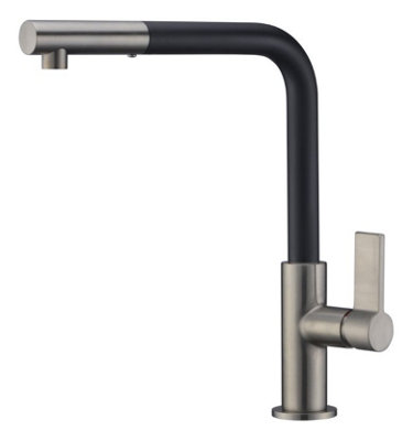 Clearwater Auriga Pull Out Kitchen Tap Brushed Nickel & Black- AUR3BN