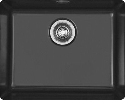 Clearwater Avola Ceramic Basalt Satin Kitchen Sink Single Bowl Undermount - AVOU500BA + Waste Kit