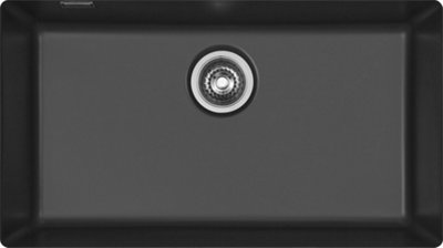 Clearwater Avola Ceramic Basalt Satin Kitchen Sink Single Bowl Undermount - AVOU700BA + Waste Kit