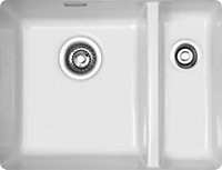 Clearwater Avola Ceramic White Gloss Kitchen Sink 1.5 Bowl Undermount - AVOU150WH + Waste Kit