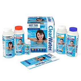 Clearwater CH0018 LayZSpa Chemical Starter Kit for Hot Tub and Spa Water Treatment Includes Chlorine, pH Minus, pH Plus, Foam Rem
