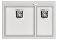 Clearwater Composite Granite Quarex Capri 1.75 Bowl Blizzard White Undermount & Inset Kitchen Sink 650x455mm - CAPN175BL