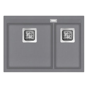 Clearwater Composite Granite Quarex Capri 1.75 Bowl Steel Undermount & Inset Kitchen Sink 650x455mm - CAPN175ST