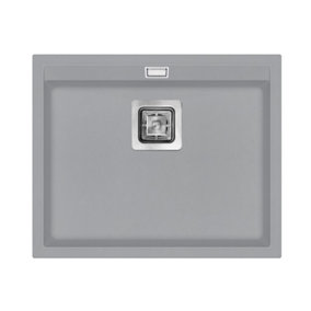 Clearwater Composite Granite Quarex Capri 1 Bowl Ash Undermount & Inset Kitchen Sink 555x455mm - CAPN505AH