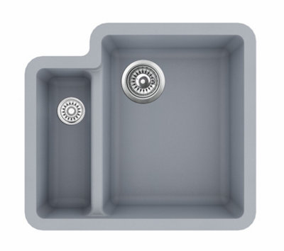 Clearwater Composite Granite Quarex Nova 1.5 Bowl Ash Undermount & Inset Kitchen Sink - NOVN150AH