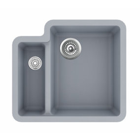 Clearwater Composite Granite Quarex Nova 1.5 Bowl Ash Undermount & Inset Kitchen Sink - NOVN150AH
