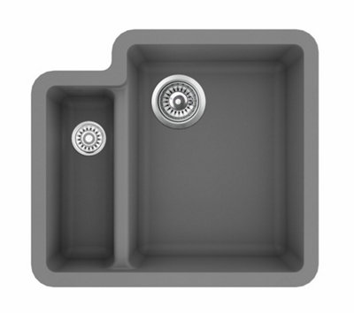 Clearwater Composite Granite Quarex Nova 1.5 Bowl Fossil Undermount & Inset Kitchen Sink - NOVN150FL