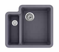 Clearwater Composite Granite Quarex Nova 1.5 Bowl Steel Undermount & Inset Kitchen Sink - NOVN150ST