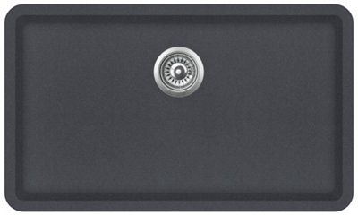 Clearwater Composite Granite Quarex Nova Large Single Bowl Slate Undermount & Inset Kitchen Sink 810x480 - NOVN780SL