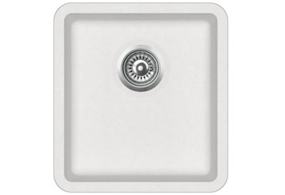 Clearwater Composite Granite Quarex Nova Single Bowl Blizzard Undermount & Inset Kitchen Sink 420x460 - NOVN370BL