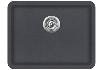 Clearwater Composite Granite Quarex Nova Single Bowl Slate Undermount & Inset Kitchen Sink 585x460 - NOVN535SL