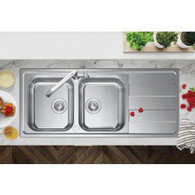 Clearwater Cresta 2 Bowl and Drainer Stainless steel sink