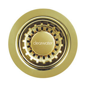 Clearwater Deco 90mm Kitchen Sink Basket Strainer Waste Gold PVD - W90G