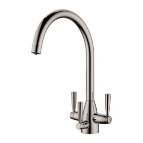 Clearwater Eclipse Tri Spa Kitchen Filter Tap Filtered Water & Cold & Hot Brushed Nickel PVD - EC2BN