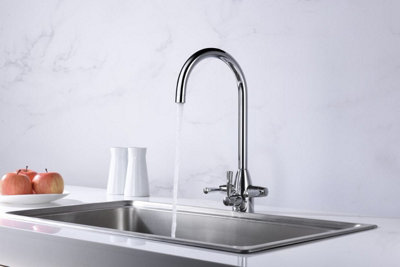 Clearwater Eclipse Tri Spa Kitchen Filter Tap Filtered Water & Cold & Hot Brushed Nickel PVD - EC2BN