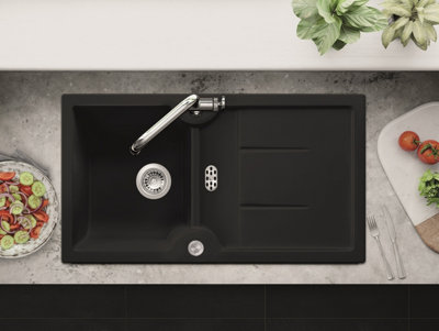 Clearwater Harmony Ceramic Satin Black Compact Kitchen Sink 1 Bowl ...