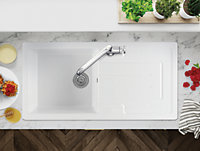 Clearwater Jarla Ceramic Kitchen Sink 1 Bowl & Drainer - Reversible - JAR1010