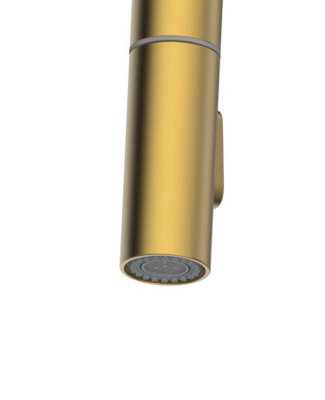 Clearwater Kira C Spout Pull Out With Twin Spray Kitchen Brushed Brass - KIR30BB