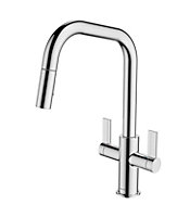Clearwater Kira  U Spout Pull Out With Twin Spray Kitchen Chrome - KIR20CP