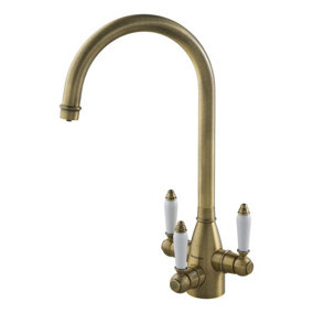 Clearwater Krypton Tri Spa Kitchen Filter Tap Filtered Water & Cold & Hot Brushed Bronze PVD - KR2BZ