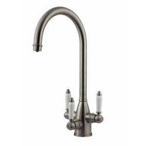 Clearwater Krypton Tri Spa Kitchen Filter Tap Filtered Water & Cold & Hot Brushed Nickel PVD - KR2BN