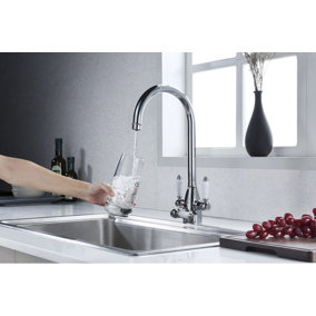 Clearwater Krypton Tri Spa Kitchen Filter Tap Filtered Water & Cold & Hot Chrome PVD - KR2CP