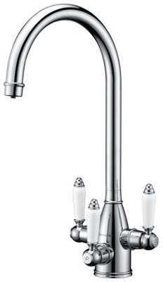 Clearwater Krypton Tri Spa Kitchen Filter Tap Filtered Water & Cold & Hot Chrome PVD - KR2CP