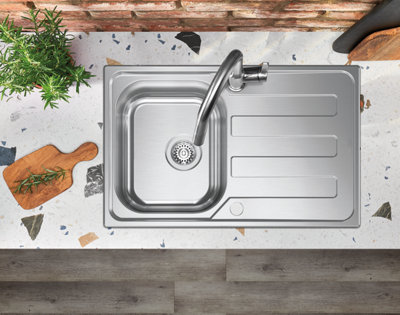 Clearwater Kudos Small Bowl and Drainer Stainless Steel Kitchen Sink ...